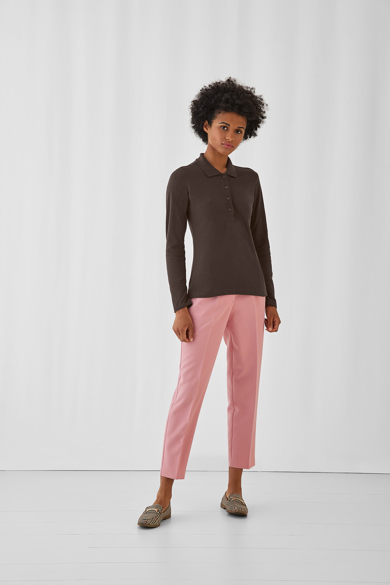 Långärmad Pikétröja Dam - B&C (PW456)