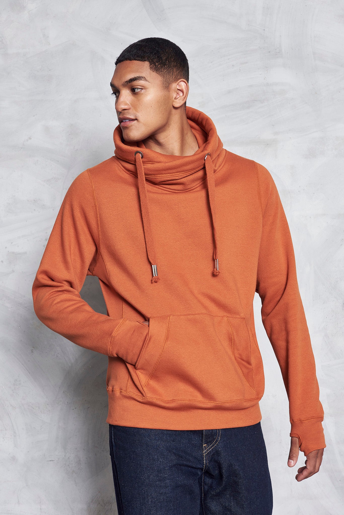 Cross Neck Hoodie- Justhoods (JH021)